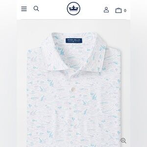 New Men’s Peter Millar Crown Crafted Safari Flyover Performance Jersey Polo XXL